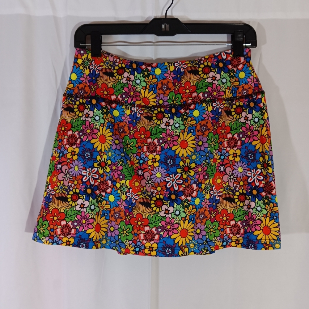 Fulbelle Womens Medium Skort Colorful Skirt Shorts Pockets Golf Tennis High Rise - Picture 2 of 12